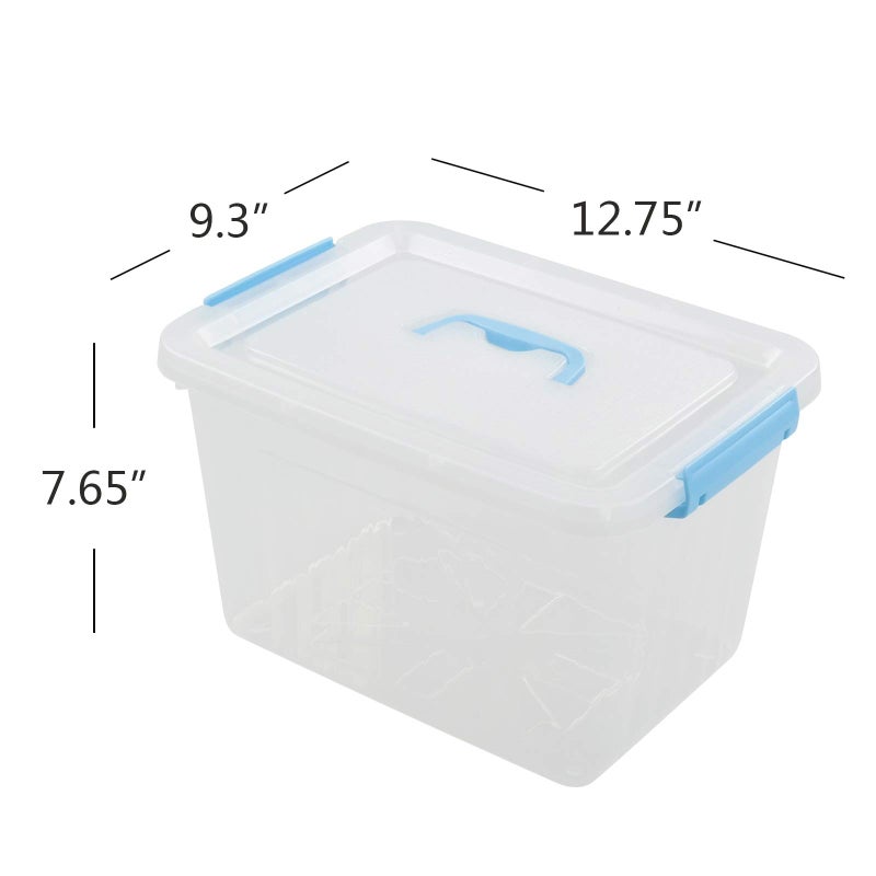 Doryh 12 L Plastic Storage Bin with Lid, Clear Transparent Box with Handles Set of 1 - Image 2